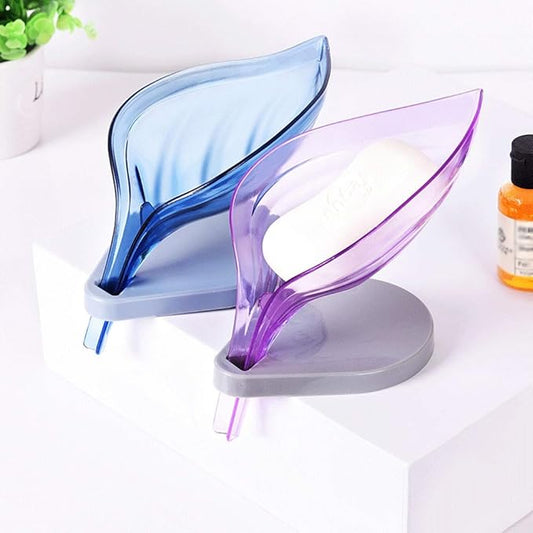 Leaf Shape Soap Box Drain Soap Holder Box Bathroom Shower Soap Holder Dish Storage Plate Tray Bathroom Supplies Bathroom Gadgets